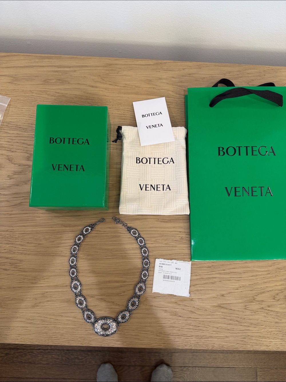 Bottega Veneta Silver Link Necklace